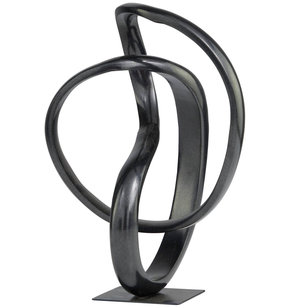 11.25" Dark Gray Aluminum Circular Abstract Sculpture Décor